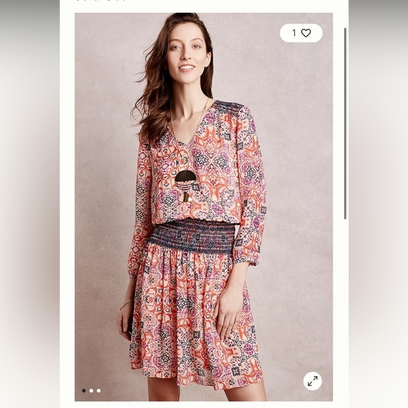 Vanessa Virginia Anthropologie day tripper Multicolor Dress size LP - Picture 4 of 8